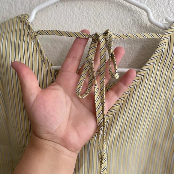 💥🆕Bohemian Bell Long Sleeve Stripped Lace Blouse M🆕 - Picture 4 of 8